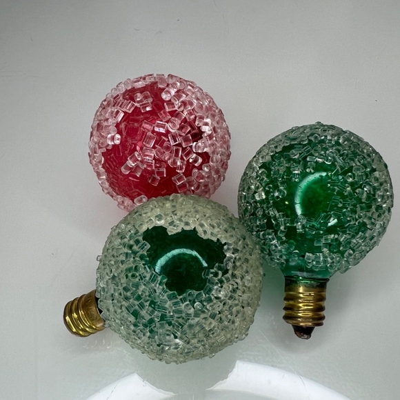 1960’s Christmas Ice Glo Frosted Sugar Bulbs RARE ALL WORK Large Lot of 31 - Picture 14 of 15
